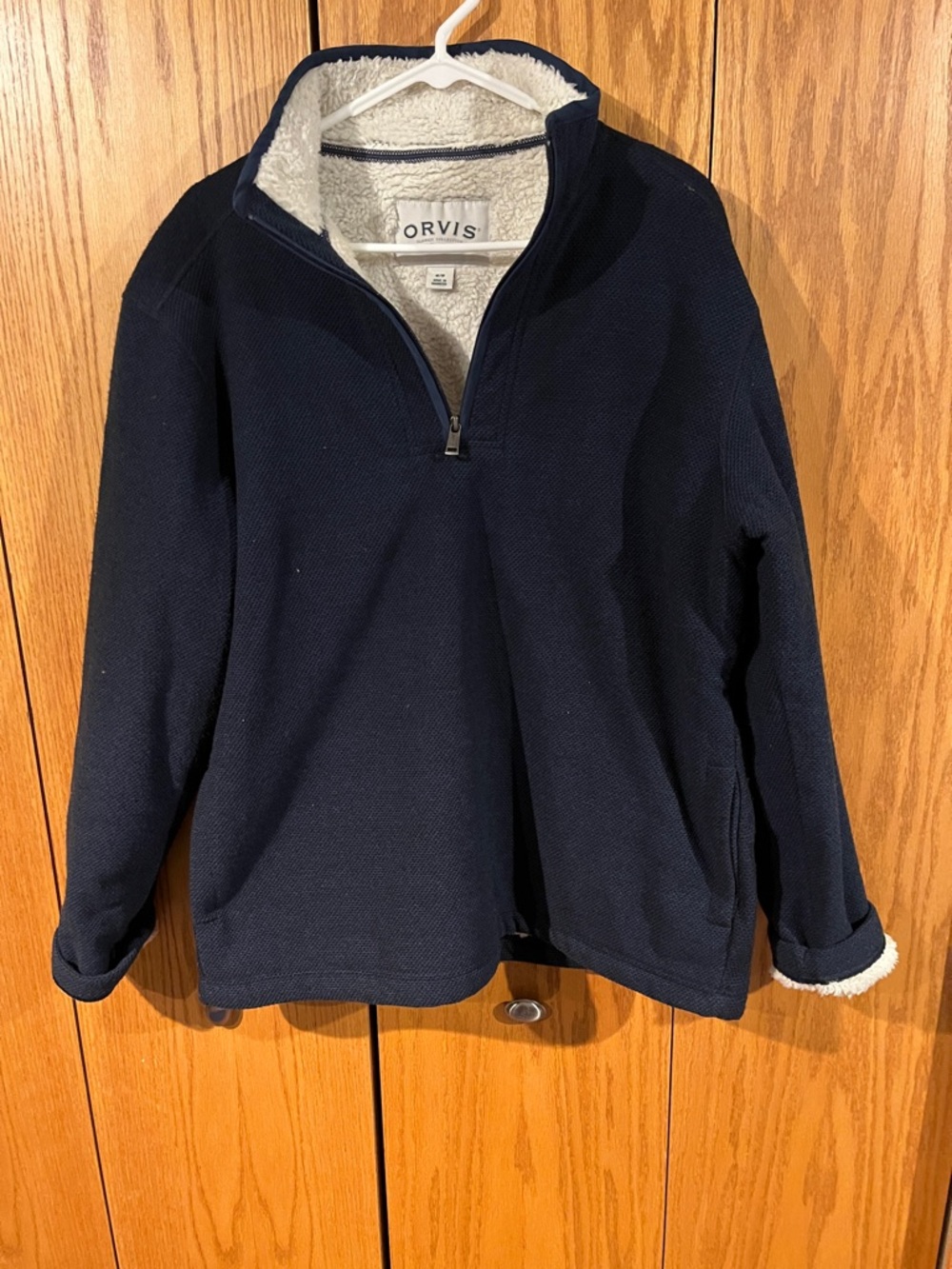 Orvis Men’s Navy Half-Zip Sherpa Lined Pullover